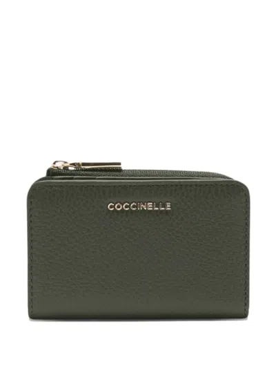Coccinelle Leather Zip Wallet In Green