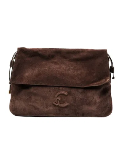 Coccinelle Lidia Medium Suede Shoulder Bag In Brown