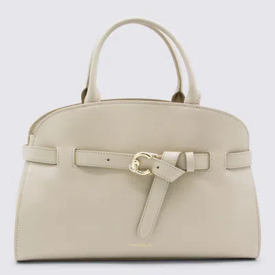 Coccinelle Light Beige Leather Sabine Top Handle Bag In Neutral