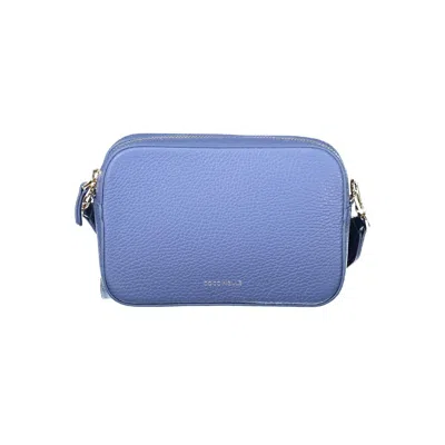 Coccinelle Light Blue Leather Women Handbag In Gnawed Blue