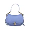 Coccinelle Light Blue Leather Women Handbag In Gnawed Blue