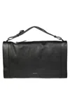 Coccinelle Rectangular Textured Shoulder Bag Top Handle In Black