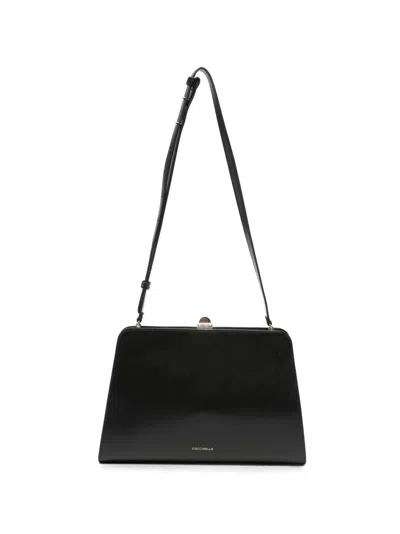Coccinelle Liv Leather Shoulder Bag In Black