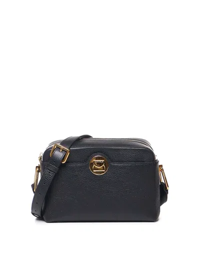 Coccinelle Liya Grained Leather Bag With Shoulder Strap In Black