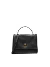 Coccinelle Liya Hand Bag In Grained Leather In Black