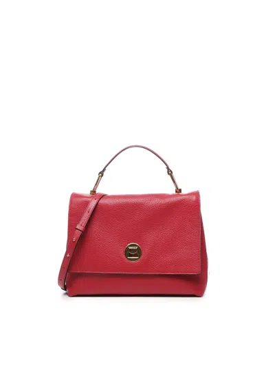 Coccinelle Liya Hand Bag In Grained Leather In Red
