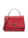 Coccinelle Liya Hand Bag In Grained Leather In Red