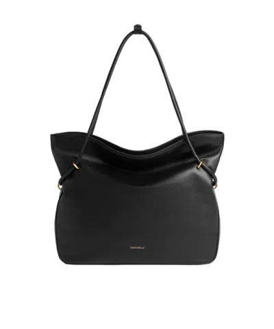 Coccinelle Medium Lizzie Leather Shoulder Bag In Black