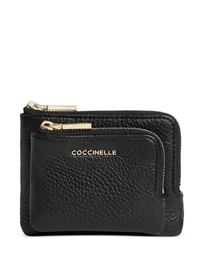 Coccinelle Logo-appliqué Leather Wallet In Purple