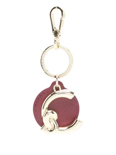 Coccinelle Logo-charm Keyring In Gold