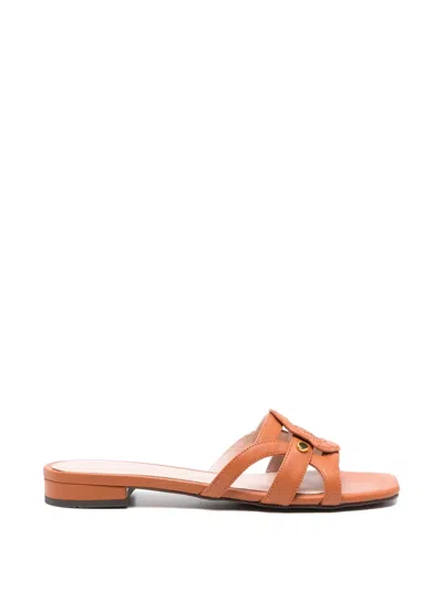 Coccinelle Logo-detail Sandals In Brown