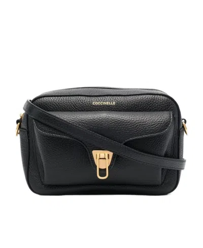 Coccinelle Beat Soft Leather Crossbody Bag In Black