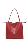 Coccinelle Logo Embossed Drawstring Tote Bag In Red