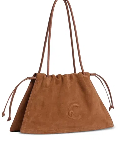 Coccinelle Logo-embossed Shoulder Bag In Brown