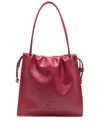 Coccinelle Logo Embossed Drawstring Tote Bag In Red