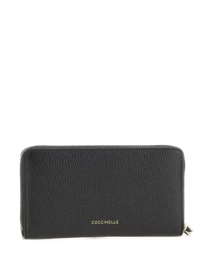 Coccinelle Logo-embossed Zip-around Wallet In Black