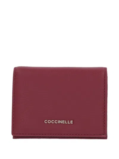 Coccinelle Logo-lettering Wallet In Burgundy
