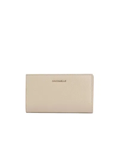 Coccinelle Logo Lettering Zipped Wallet In White