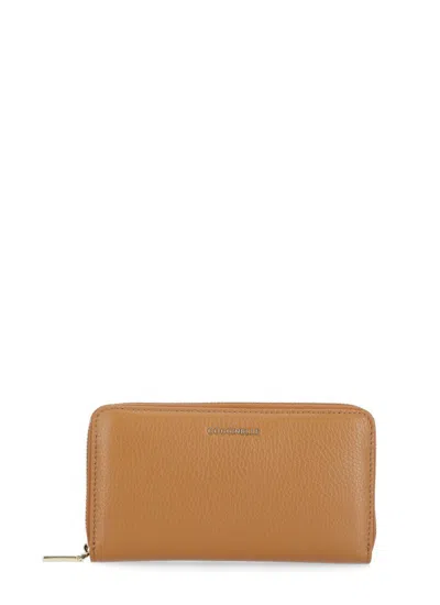 Coccinelle Logo Lettering Zipped Wallet In Brown