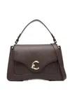 Coccinelle Logo-plaque Leather Tote Bag In Brown