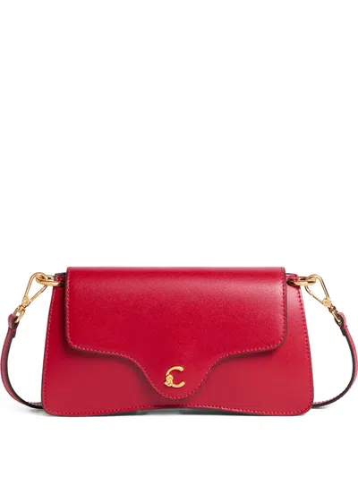 Coccinelle Logo-plaque Shoulder Bag In Red