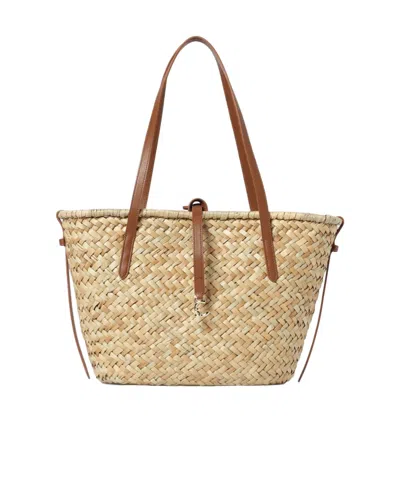 Coccinelle Logo Plaque Woven Shoulder Bag In Purple