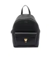 Coccinelle Minimalist Zip-closure Backpack With External Pocket In Black