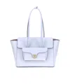 Coccinelle Logo Printed Double Bit Shoulder Bag In Blue