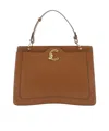 Coccinelle Structured Brown Leather Top Handle Handbag In Brown