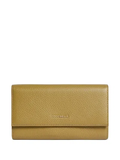 Coccinelle Logo-detail Leather Wallet In Green