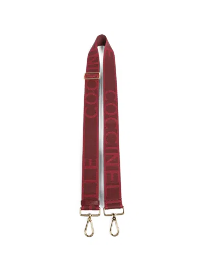 Coccinelle Logo-jacquard Adjustable Bag Strap In Red