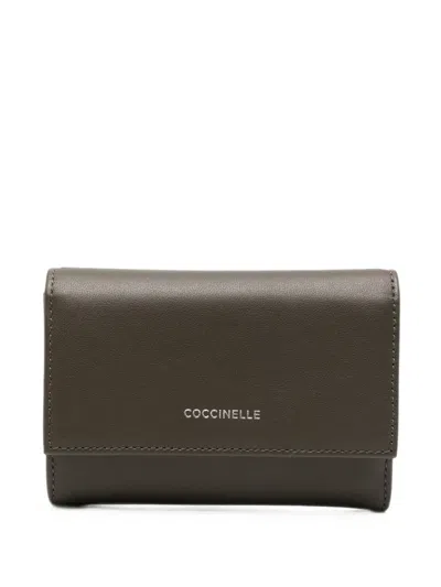 Coccinelle Logo-lettering Foldover Wallet In Brown