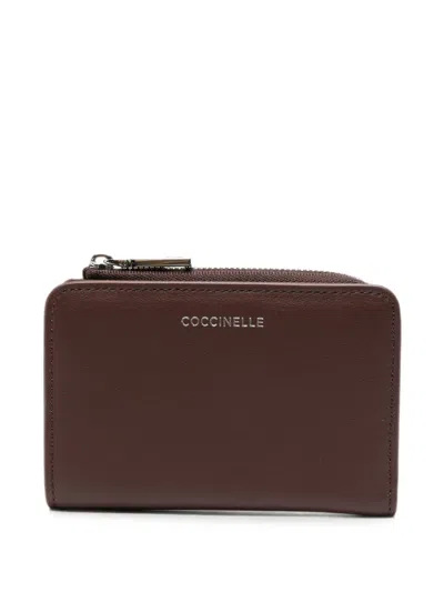 Coccinelle Logo-lettering Leather Wallet In Blue