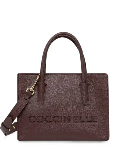 Coccinelle Logo-perforated Grained-leather Tote Bag In Pattern