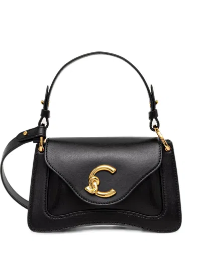 Coccinelle Logo-plaque Leather Tote Bag In Black