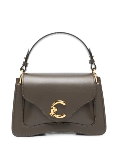 Coccinelle Logo-plaque Leather Tote Bag In Green