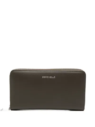 Coccinelle Logo-plaque Leather Wallet In Brown
