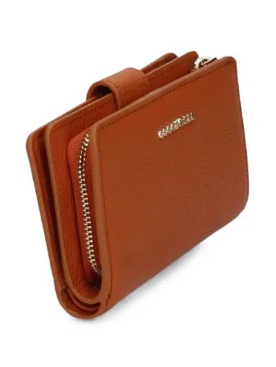 Coccinelle Logo-plaque Pebbled Wallet In Red