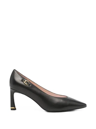 Coccinelle Logo-plaque Pointed-toe Pumps In Black
