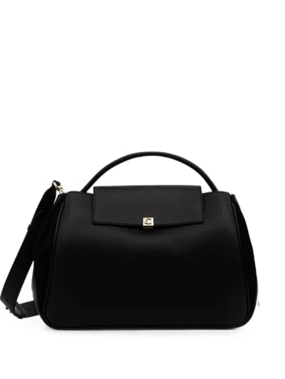 Coccinelle Logo-plaque Shoulder Bag In Black