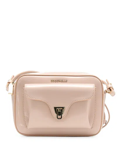 Coccinelle Logo-plaque Shoulder Bag In Pink
