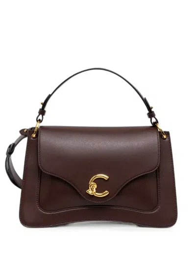 Coccinelle Logo-plaque Tote Bag In Burgundy