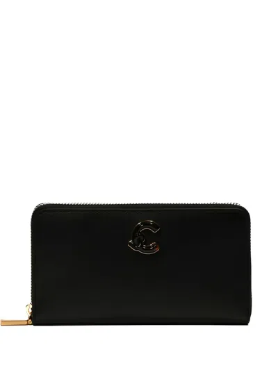 Coccinelle Logo-plaque Zip-around Wallet In Black
