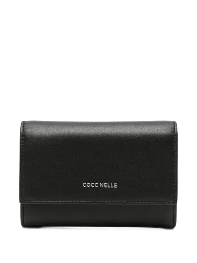 Coccinelle Logo-print Leather Wallet In Black