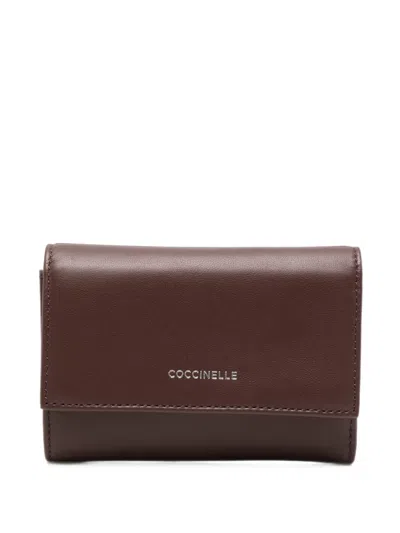 Coccinelle Logo-print Leather Wallet In Brown