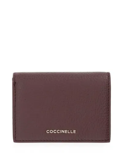 Coccinelle Logo-print Leather Wallet In Burgundy