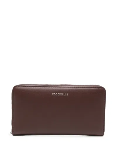 Coccinelle Logo-print Leather Wallet In Red