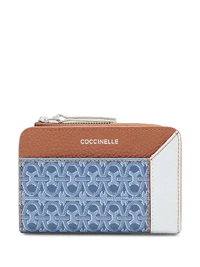 Coccinelle Loreen Monogram Zip Wallet In Blue