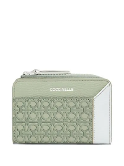 Coccinelle Lorren Monogram Zip Wallet In Green