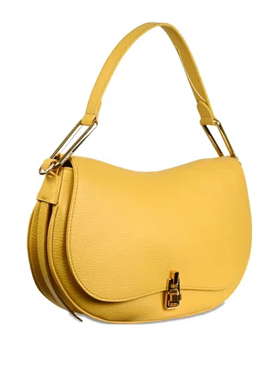 Coccinelle Magie Leather Shoulder Bag In Yellow